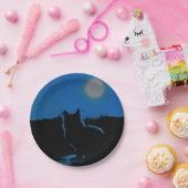 HAMbWG - Papieren Bord - Blauwe kat en muis (Feest)