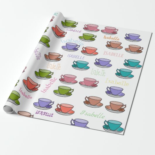 HAMbWG Pastel Tea Cups  Cadeaupapier (Uitgerold)