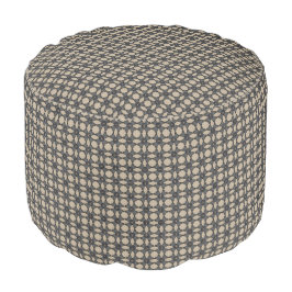 HAMbWG Pouf-stoel - Creme/Grey Trellis-ontwerp Poef