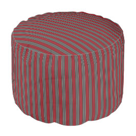 HAMbWG Pouf-stoel - Rood/Creme/Grijze streep Poef