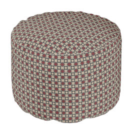 HAMbWG Pouf-stoel - Rood/Creme/Grijze Trellis-ontw Poef