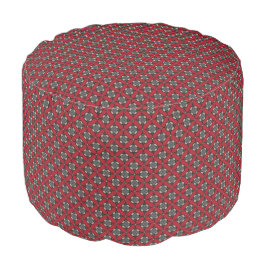 HAMbWG Pouf-stoel - Rood/Grijze Trellis-ontwerp Poef