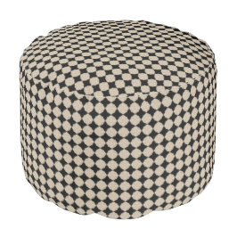 HAMbWG Pouf-stoel - Zwarte/Creme Polka Dot Poef