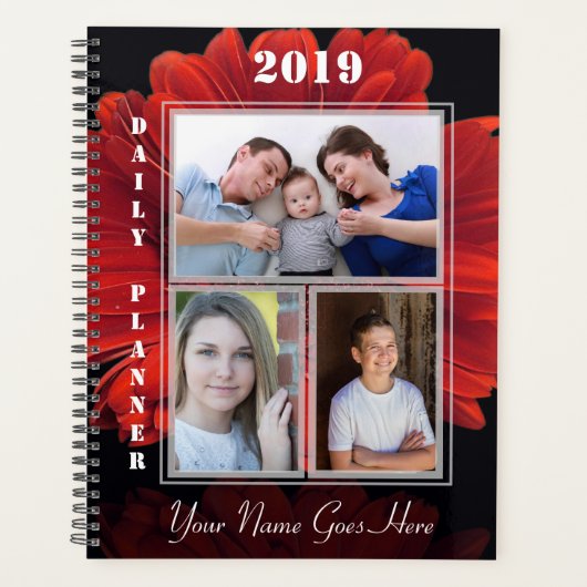 HAMbWG - Red Gerber Flowers Planner (Voorkant)