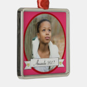 HAMbWG - Roze en Rode Grens met banner Metalen Ornament (Rechts)