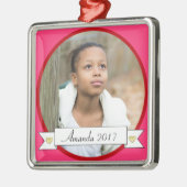 HAMbWG - Roze en Rode Grens met banner Metalen Ornament (Links)