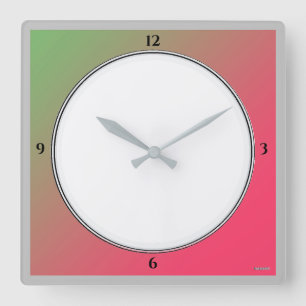 HAMbWG Roze, groen, wit en zwart - Wandklok