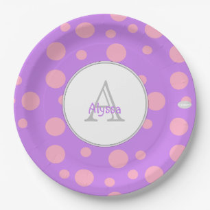 HAMbWG Roze polaire dots Monogram Naam Papier Bord