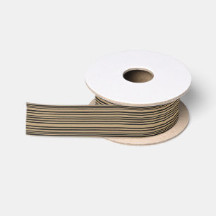 HAMbWG - Satin Ribbon - Natuurlijk en zwart Satijnen Lint