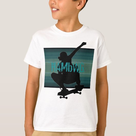 HAMbWG - Shirt voor kinderen - Blauwgroen Schaats (Voorkant)