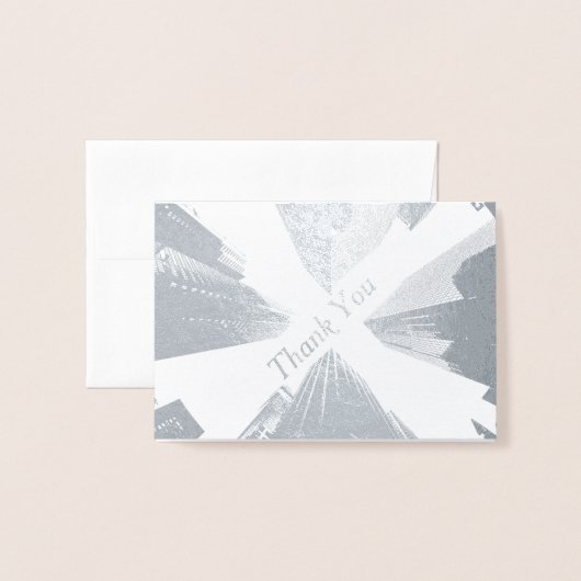 HAMbWG - Silver Foil Kaart - Hartelijk dank - City (Voorkant met envelop)