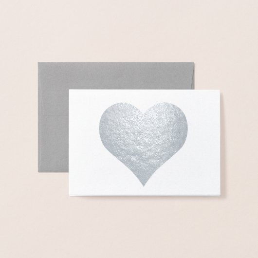 HAMbWG - Silver Foil Kaart - Heart (Voorkant met envelop)