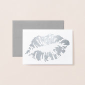 HAMbWG - Silver Foil Kaart - Lips (Voorkant met envelop)