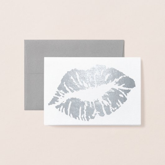 HAMbWG - Silver Foil Kaart - Lips (Voorkant met envelop)