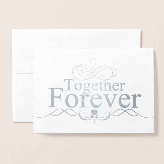 HAMbWG - Silver Foil Kaart - Samen Forever (Voorkant met envelop)