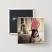 HAMbWG - Square Button - Meisje met ballon (Voorkant /achterkant)