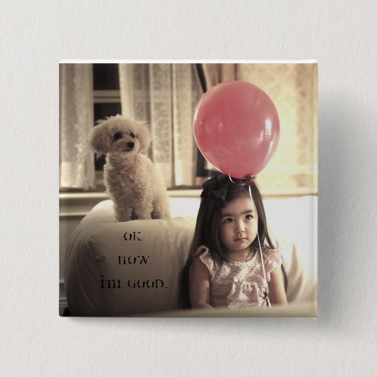 HAMbWG - Square Button - Meisje met ballon (Voorkant)