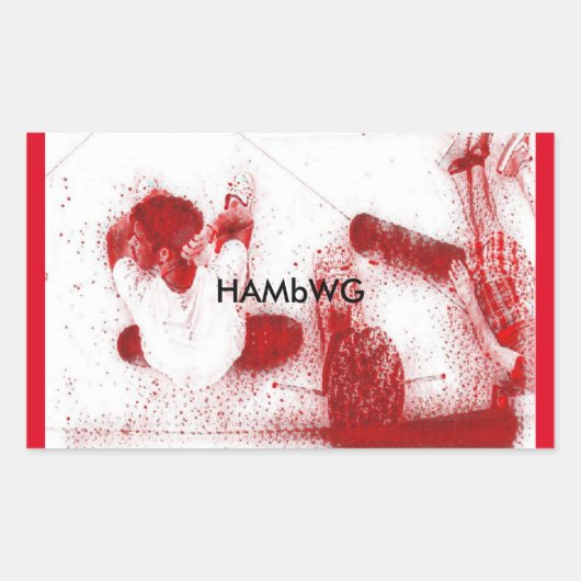HAMbWG - Stickers - Resten van Schaatsen - Rood (Voorkant)