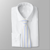 HAMbWG - Stropdas - Zilverblauw/Creme/Wit/Blk Stri (Gebonden)