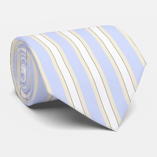 HAMbWG - Stropdas - Zilverblauw/Creme/Wit/Blk Stri (Opgerold)