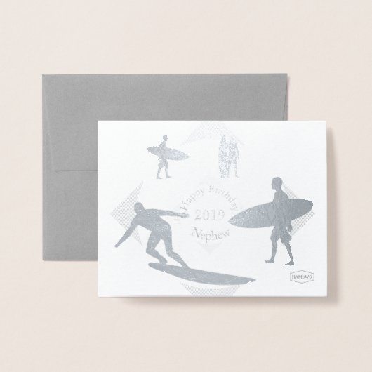 HAMbWG - Surfer Thema Folie Kaarten (Voorkant met envelop)
