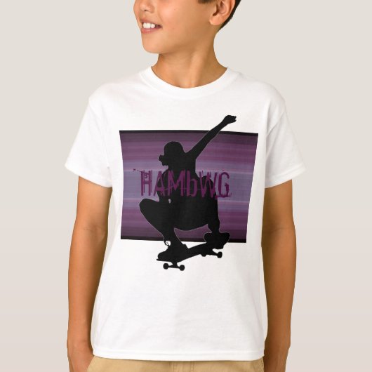 HAMbWG - T Shirt - Amethyst SkateBoarder (Voorkant)