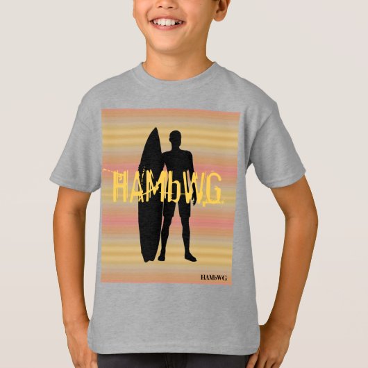 HAMbWG - T Shirt - Bleke gradiënten Surfer (Voorkant)