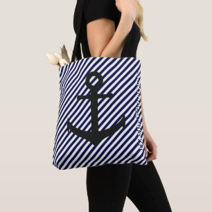 HAMbWG Tote Tas - Navy/Wit met Anker