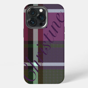 HAMbWG  Tough Xtreme Hoesje - Teal Plum Plaid iPhone 13 Pro Hoesje