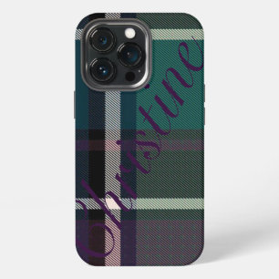 HAMbWG  Tough Xtreme Hoesje - Teal Plum Plaid iPhone 13 Pro Hoesje