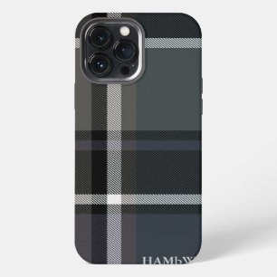 HAMbWG  Tough Xtreme Hoesje - Zwart Grijs Plaid iPhone 13 Pro Max Hoesje