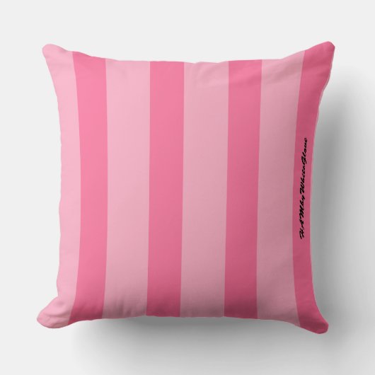 HAMbWG Vanity Pillow - Add name - Pink Stripe Kussen (Voorkant)