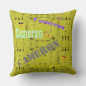 HAMbWG Vanity Pillow - Add name - Yellow Distresse Kussen (Achterkant)