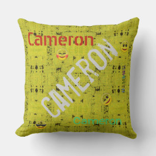 HAMbWG Vanity Pillow - Add name - Yellow Distresse Kussen