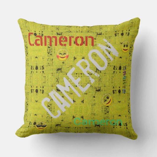 HAMbWG Vanity Pillow - Add name - Yellow Distresse Kussen (Voorkant)