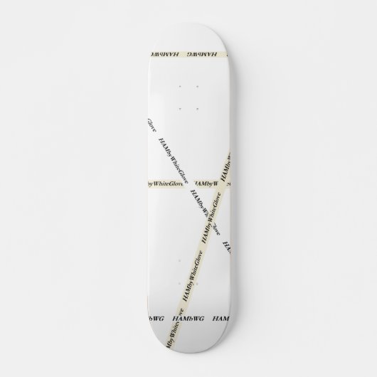 HAMbWG - White Skateboard w Bar Logos (Voorkant)