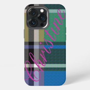 HAMbWG  Xtreme Phonehoes Bright Plaid met Lavendel iPhone 13 Pro Hoesje