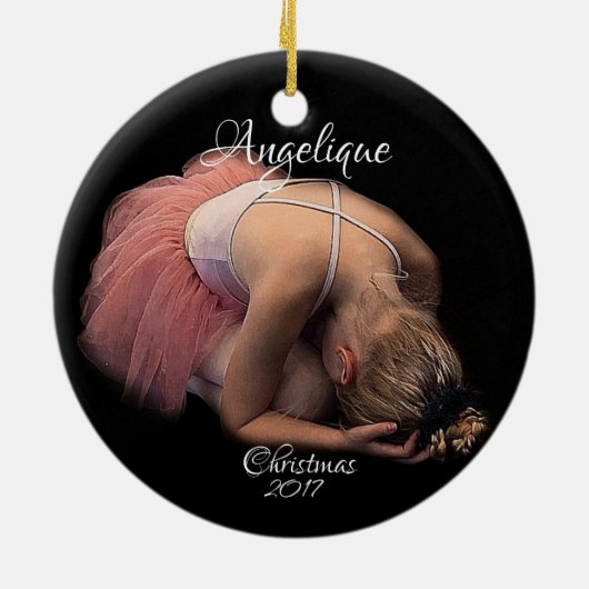 HAMbyWG Ballet Dancer - Foto-Ornament Keramisch Ornament (Achterkant)