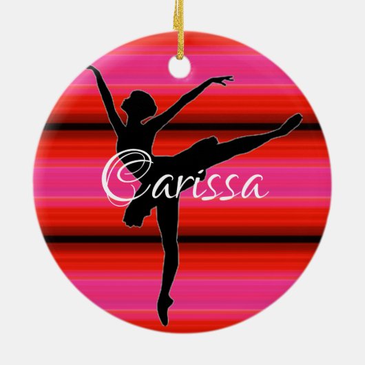 HAMbyWG - Balletdanser met rood en roze Keramisch Ornament (Achterkant)