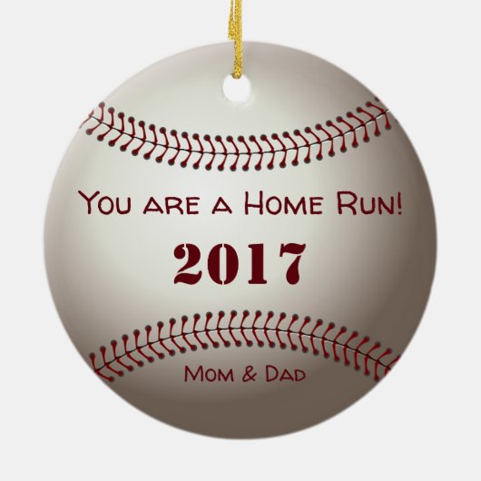 HAMbyWG - Baseball Keramisch Ornament (Achterkant)