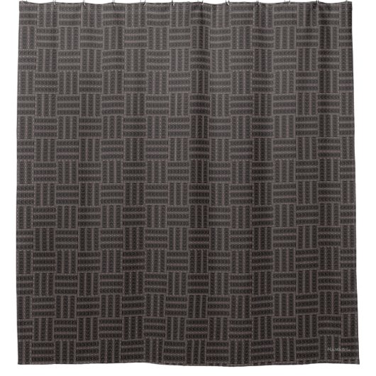 HAMbyWG - Black & Grey Woven Watch Pattern Douchegordijn (Voorkant)