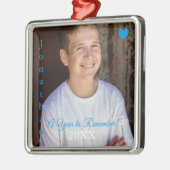 HAMbyWG - Blauw hart en woorden Metalen Ornament (Links)