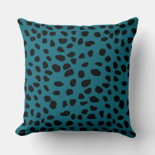 HAMbyWG Blauwgroen blauw en zwarte luipaard afdruk Kussen
