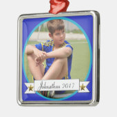 HAMbyWG - Blue on Blue border Photo Ornament (Links)