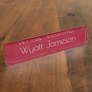 HAMbyWG - Bord Desk Name - Red Naambordje