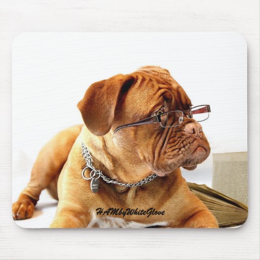 HAMbyWG - Bulldog w Glasses Mousepad Muismat (Voorkant)