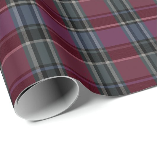 HAMbyWG - Cadeaupapier - 30x6 Maroon/Staal Plaid (Rol Hoek)