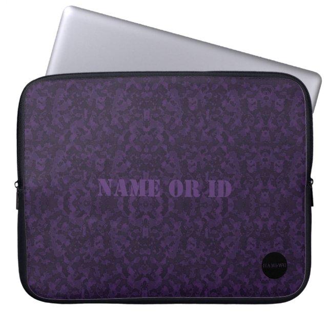HAMbyWG - Camouflage geïnspireerd design in Paars Laptop Sleeve (Voorkant)