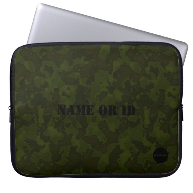 HAMbyWG - Camouflage in Army Green Laptop Sleeve (Voorkant)