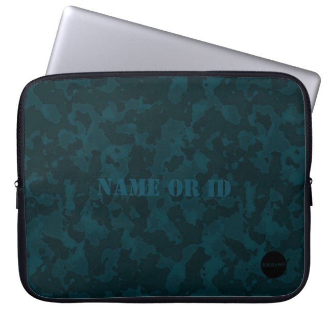 HAMbyWG - Camouflage in Blauwgroen blauw-groen Laptop Sleeve (Voorkant)